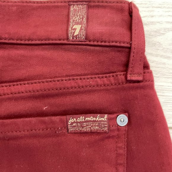 7 for All Mankind burgundy skinny jeans size 26 - Picture 3 of 5